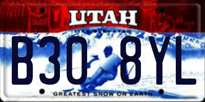 UT license plate B308YL