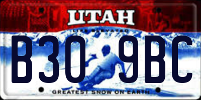 UT license plate B309BC