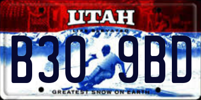 UT license plate B309BD