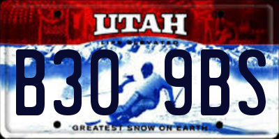 UT license plate B309BS