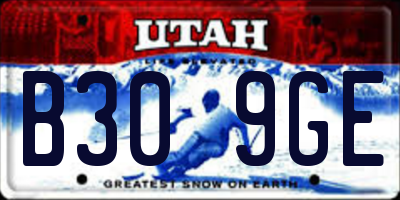 UT license plate B309GE