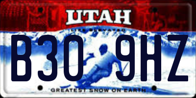 UT license plate B309HZ