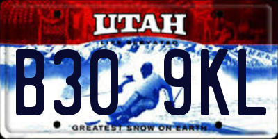 UT license plate B309KL
