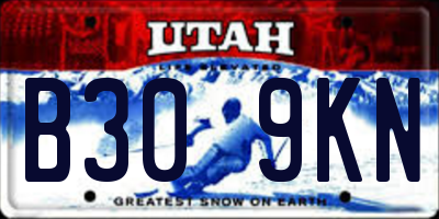 UT license plate B309KN
