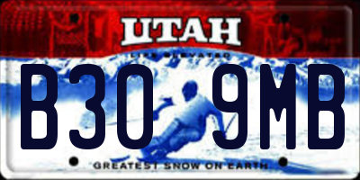 UT license plate B309MB