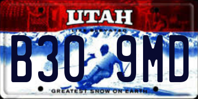 UT license plate B309MD