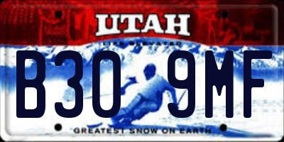 UT license plate B309MF