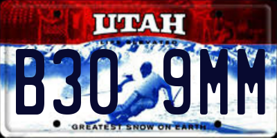 UT license plate B309MM