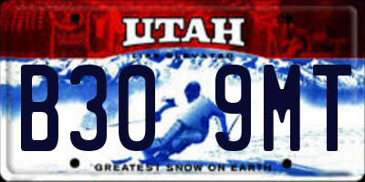 UT license plate B309MT