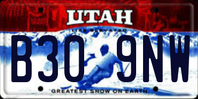 UT license plate B309NW