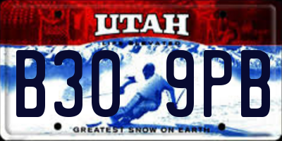 UT license plate B309PB