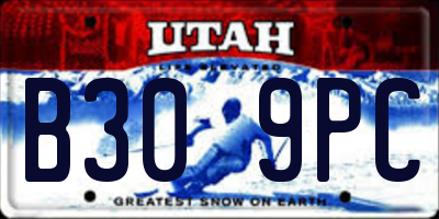UT license plate B309PC