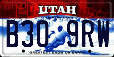 UT license plate B309RW