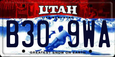 UT license plate B309WA