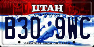 UT license plate B309WC