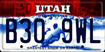 UT license plate B309WL