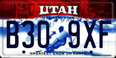 UT license plate B309XF