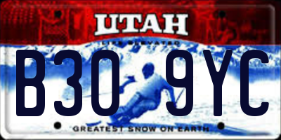 UT license plate B309YC