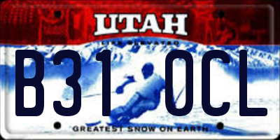 UT license plate B310CL