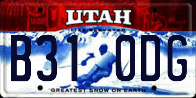 UT license plate B310DG