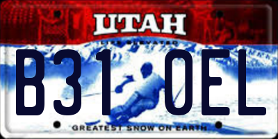 UT license plate B310EL