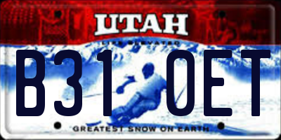 UT license plate B310ET