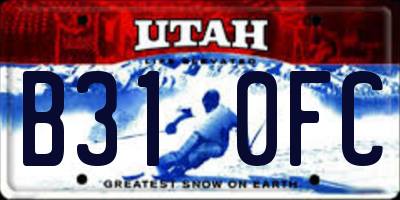 UT license plate B310FC