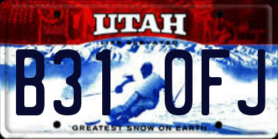 UT license plate B310FJ