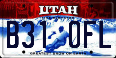 UT license plate B310FL