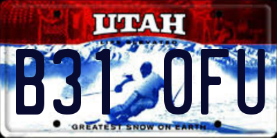 UT license plate B310FU