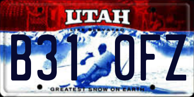 UT license plate B310FZ