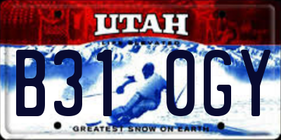 UT license plate B310GY