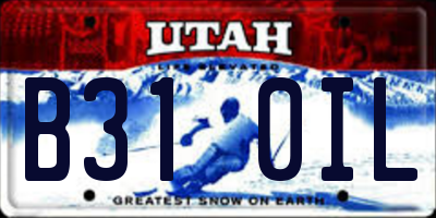 UT license plate B310IL