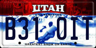 UT license plate B310IT