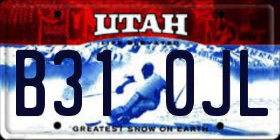UT license plate B310JL