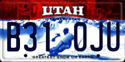 UT license plate B310JU