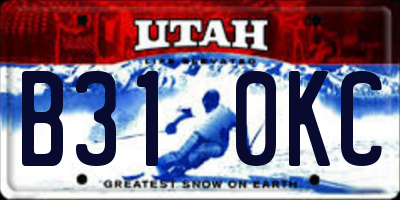 UT license plate B310KC