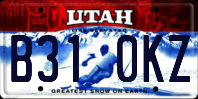 UT license plate B310KZ
