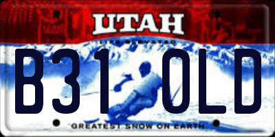 UT license plate B310LD