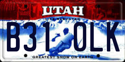 UT license plate B310LK