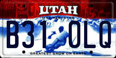 UT license plate B310LQ