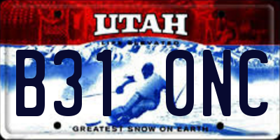 UT license plate B310NC