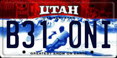 UT license plate B310NI