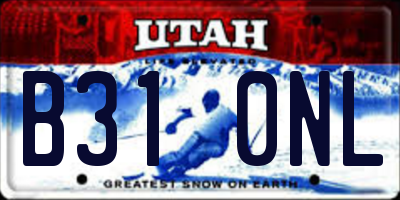 UT license plate B310NL