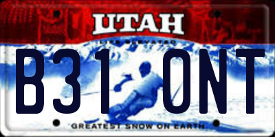 UT license plate B310NT