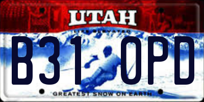 UT license plate B310PD