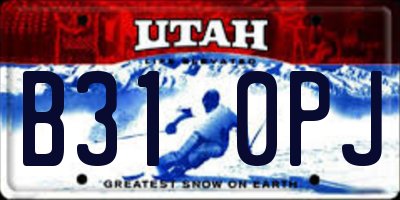 UT license plate B310PJ