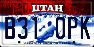 UT license plate B310PK