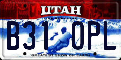 UT license plate B310PL