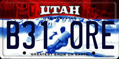 UT license plate B310RE